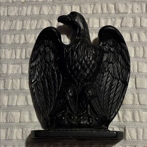Cast Iron Black Eagle Sculpture/Book End